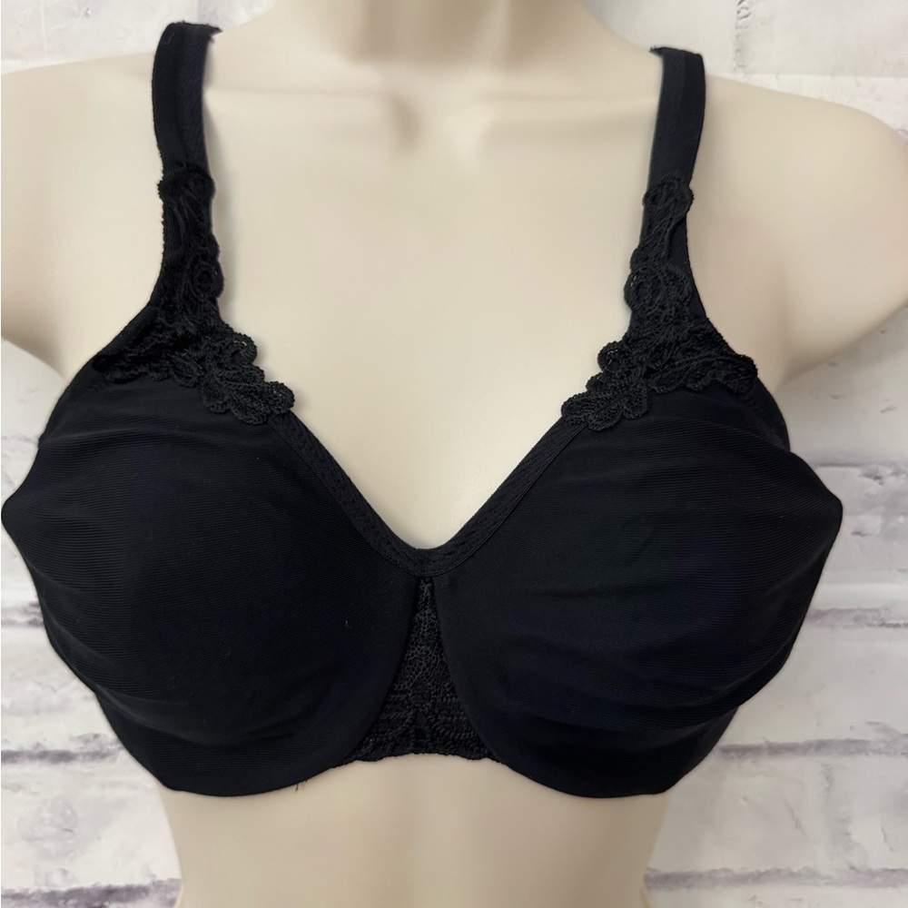 Wacoal Bra Size 32D Bodysuede Ultra Full Figure Seamless Underwire Black 85814